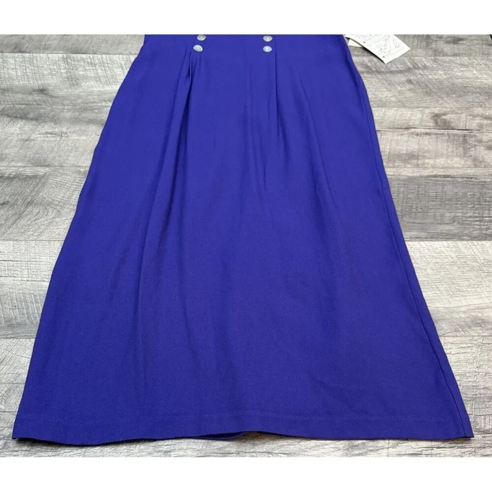 Vintage Betsys Things Dress‎ Womens 10 Purple Long Pleated Modest 90s Retro NEW - Picture 4 of 15